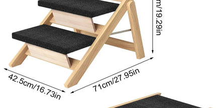 Outdoor Indoor Portable Wooden Pet Stairs Dog Cat Climbing Ladder Non Slip Play