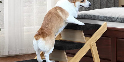 Outdoor Indoor Portable Wooden Pet Stairs Dog Cat Climbing Ladder Non Slip Play