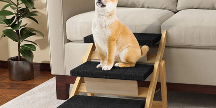 Outdoor Indoor Portable Wooden Pet Stairs Dog Cat Climbing Ladder Non Slip Play