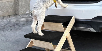 Outdoor Indoor Portable Wooden Pet Stairs Dog Cat Climbing Ladder Non Slip Play
