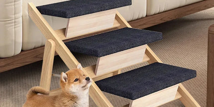 Outdoor Indoor Portable Wooden Pet Stairs Dog Cat Climbing Ladder Non Slip Play