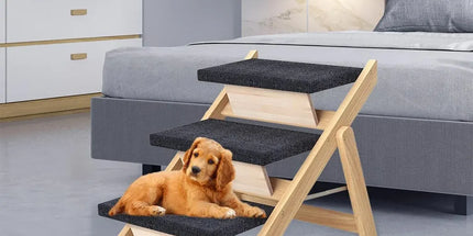 Outdoor Indoor Portable Wooden Pet Stairs Dog Cat Climbing Ladder Non Slip Play