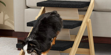 Outdoor Indoor Portable Wooden Pet Stairs Dog Cat Climbing Ladder Non Slip Play