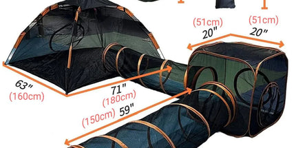 4pcs Outdoor Pet Enclosure Dog Cat Folding Tunnel Italian Combination Tent