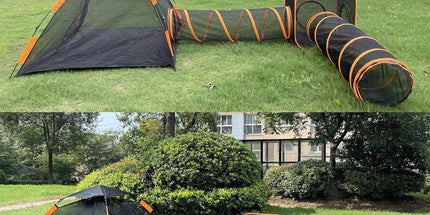 4pcs Outdoor Pet Enclosure Dog Cat Folding Tunnel Italian Combination Tent