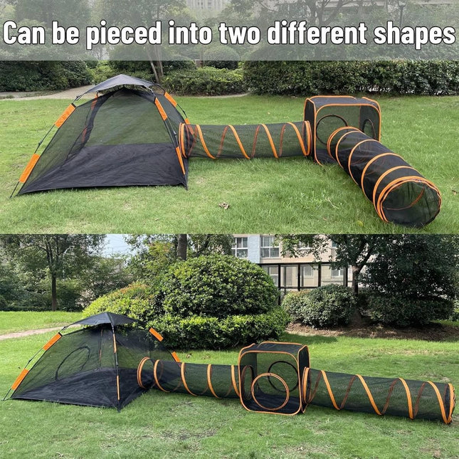 4pcs Outdoor Pet Enclosure Dog Cat Folding Tunnel Italian Combination Tent