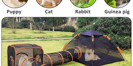 4pcs Outdoor Pet Enclosure Dog Cat Folding Tunnel Italian Combination Tent