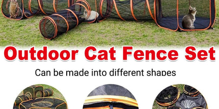 6pcs Outdoor Pet Play Tunnel Folding Cat and Dog Pen Playpen for Pets Indoor