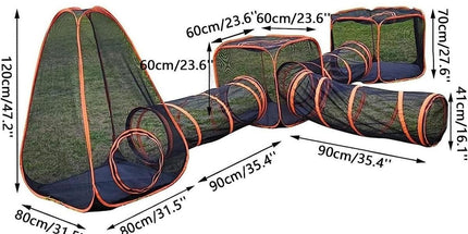 6pcs Outdoor Pet Play Tunnel Folding Cat and Dog Pen Playpen for Pets Indoor
