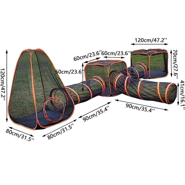 6pcs Outdoor Pet Play Tunnel Folding Cat and Dog Pen Playpen for Pets Indoor