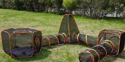 6pcs Outdoor Pet Play Tunnel Folding Cat and Dog Pen Playpen for Pets Indoor