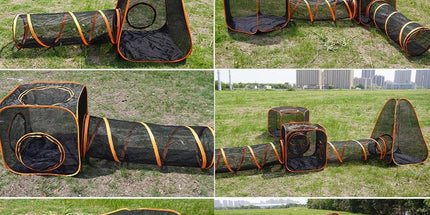 6pcs Outdoor Pet Play Tunnel Folding Cat and Dog Pen Playpen for Pets Indoor