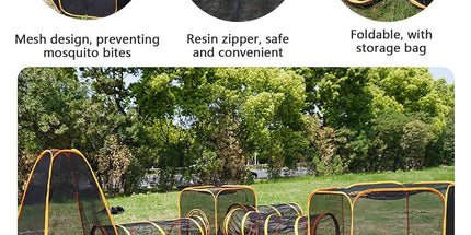 6pcs Outdoor Pet Play Tunnel Folding Cat and Dog Pen Playpen for Pets Indoor
