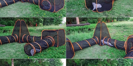 6pcs Outdoor Pet Play Tunnel Folding Cat and Dog Pen Playpen for Pets Indoor