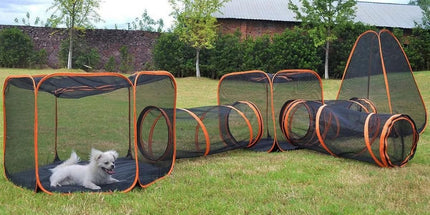 6pcs Outdoor Pet Play Tunnel Folding Cat and Dog Pen Playpen for Pets Indoor