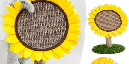 Sunflower Shaped Cat Scratcher Cat Tree Non-Shedding Durable Cardboard Material