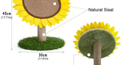 Sunflower Shaped Cat Scratcher Cat Tree Non-Shedding Durable Cardboard Material