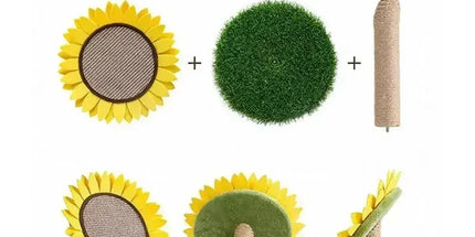 Sunflower Shaped Cat Scratcher Cat Tree Non-Shedding Durable Cardboard Material