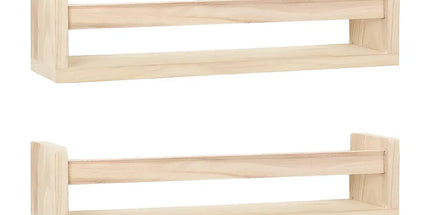 2PCS Solid Wood Wall Mounted Shelf Sturdy Durable Easy Installation Home Decor