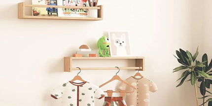 2PCS Solid Wood Wall Mounted Shelf Sturdy Durable Easy Installation Home Decor