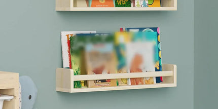 2PCS Solid Wood Wall Mounted Shelf Sturdy Durable Easy Installation Home Decor