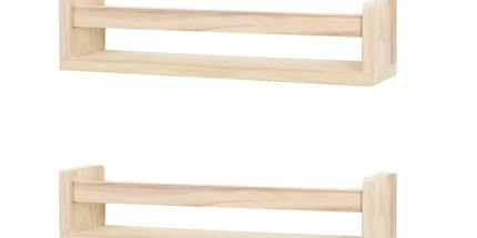 2PCS Solid Wood Wall Mounted Shelf Sturdy Durable Easy Installation Home Decor