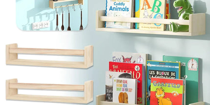 2PCS Solid Wood Wall Mounted Shelf Sturdy Durable Easy Installation Home Decor