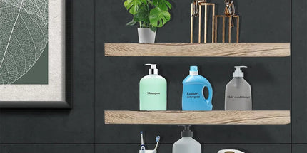 3 PCS Wooden Wall Shelf Single Board Wall Mounted Home Decor Living Room Bedroom - Black