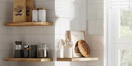3 PCS Wooden Wall Shelf Single Board Wall Mounted Home Decor Living Room Bedroom - Black