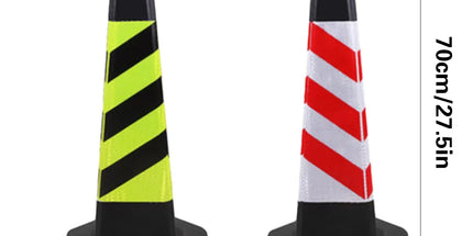 2PCS Rubber Traffic Cone Safety Cone Flexible for Construction - Yellow