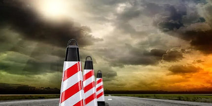2PCS Rubber Traffic Cone Safety Cone Flexible for Construction - Yellow