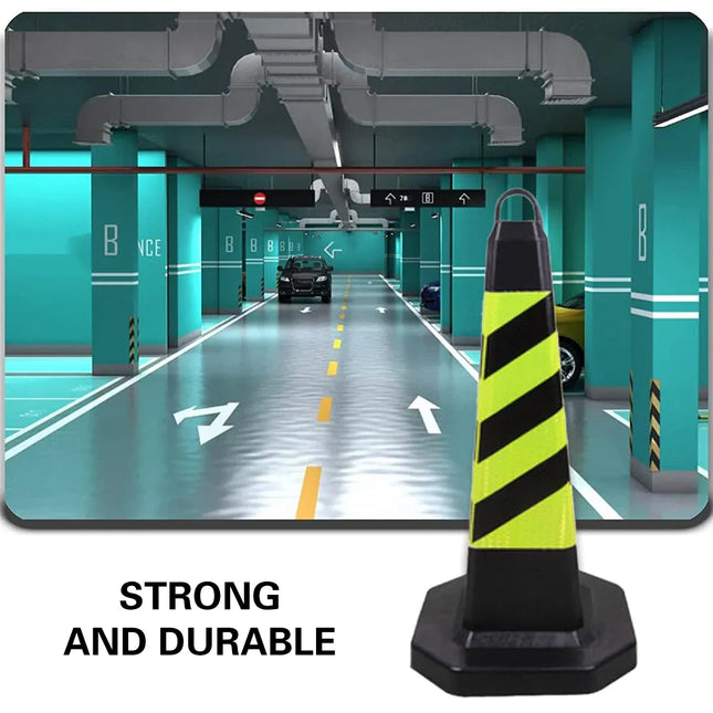 2PCS Rubber Traffic Cone Safety Cone Flexible for Construction - Yellow