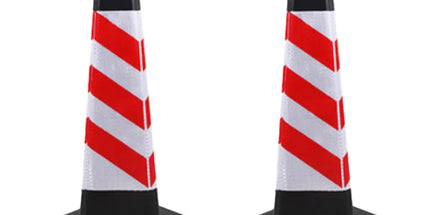2PCS Rubber Traffic Cone Safety Cone Flexible for Construction - Red