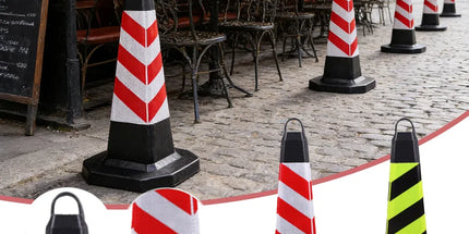 2PCS Rubber Traffic Cone Safety Cone Flexible for Construction - Red