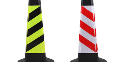 2PCS Rubber Traffic Cone Safety Cone Flexible for Construction - Red