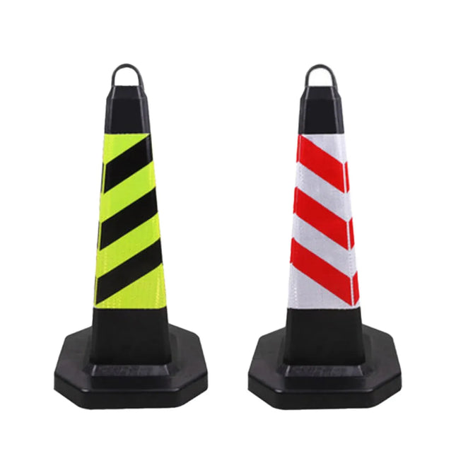 2PCS Rubber Traffic Cone Safety Cone Flexible for Construction - Red