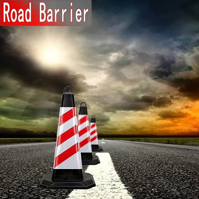 2PCS Rubber Traffic Cone Safety Cone Flexible for Construction - Red