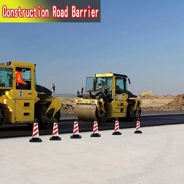 2PCS Rubber Traffic Cone Safety Cone Flexible for Construction - Red