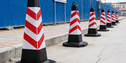 2PCS Rubber Traffic Cone Safety Cone Flexible for Construction - Red