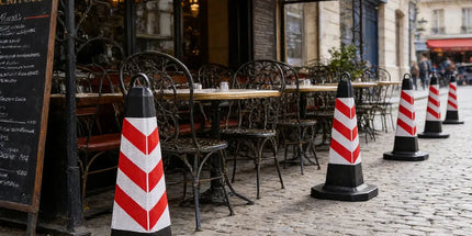 2PCS Rubber Traffic Cone Safety Cone Flexible for Construction - Red