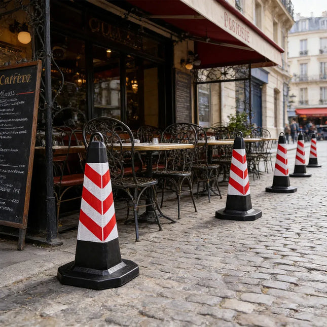 2PCS Rubber Traffic Cone Safety Cone Flexible for Construction - Red