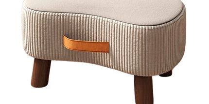 Small Stool for Home Simple Shoe Changing Low Seat Stool Wooden Household Use - Beige