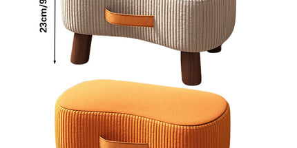 Small Stool for Home Simple Shoe Changing Low Seat Stool Wooden Household Use - Orange
