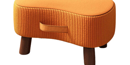 Small Stool for Home Simple Shoe Changing Low Seat Stool Wooden Household Use - Orange