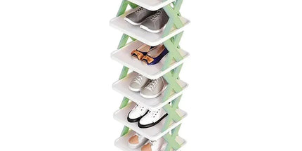 Simple Shoe Rack Home Use Space Saving Clip Storage Organizer Cabinet Stand - Green