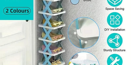 Simple Shoe Rack Home Use Space Saving Clip Storage Organizer Cabinet Stand - Green