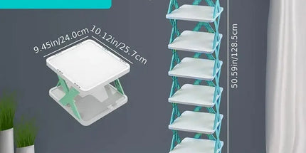 Simple Shoe Rack Home Use Space Saving Clip Storage Organizer Cabinet Stand - Green