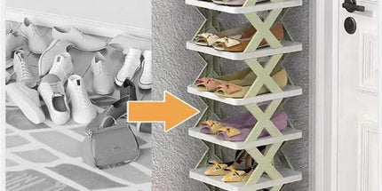 Simple Shoe Rack Home Use Space Saving Clip Storage Organizer Cabinet Stand - Green