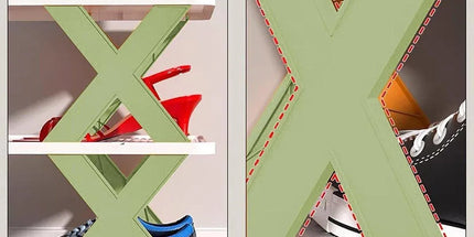 Simple Shoe Rack Home Use Space Saving Clip Storage Organizer Cabinet Stand - Green