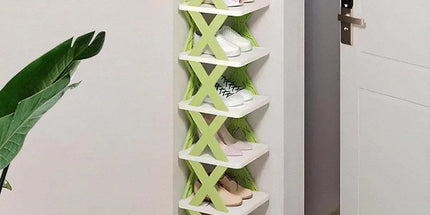 Simple Shoe Rack Home Use Space Saving Clip Storage Organizer Cabinet Stand - Green
